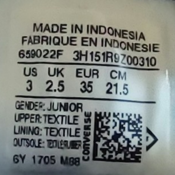 CONVERSE MID STREET JUNIOR BLACK AND BLUE tennis shoes childs - Picture 6 of 6